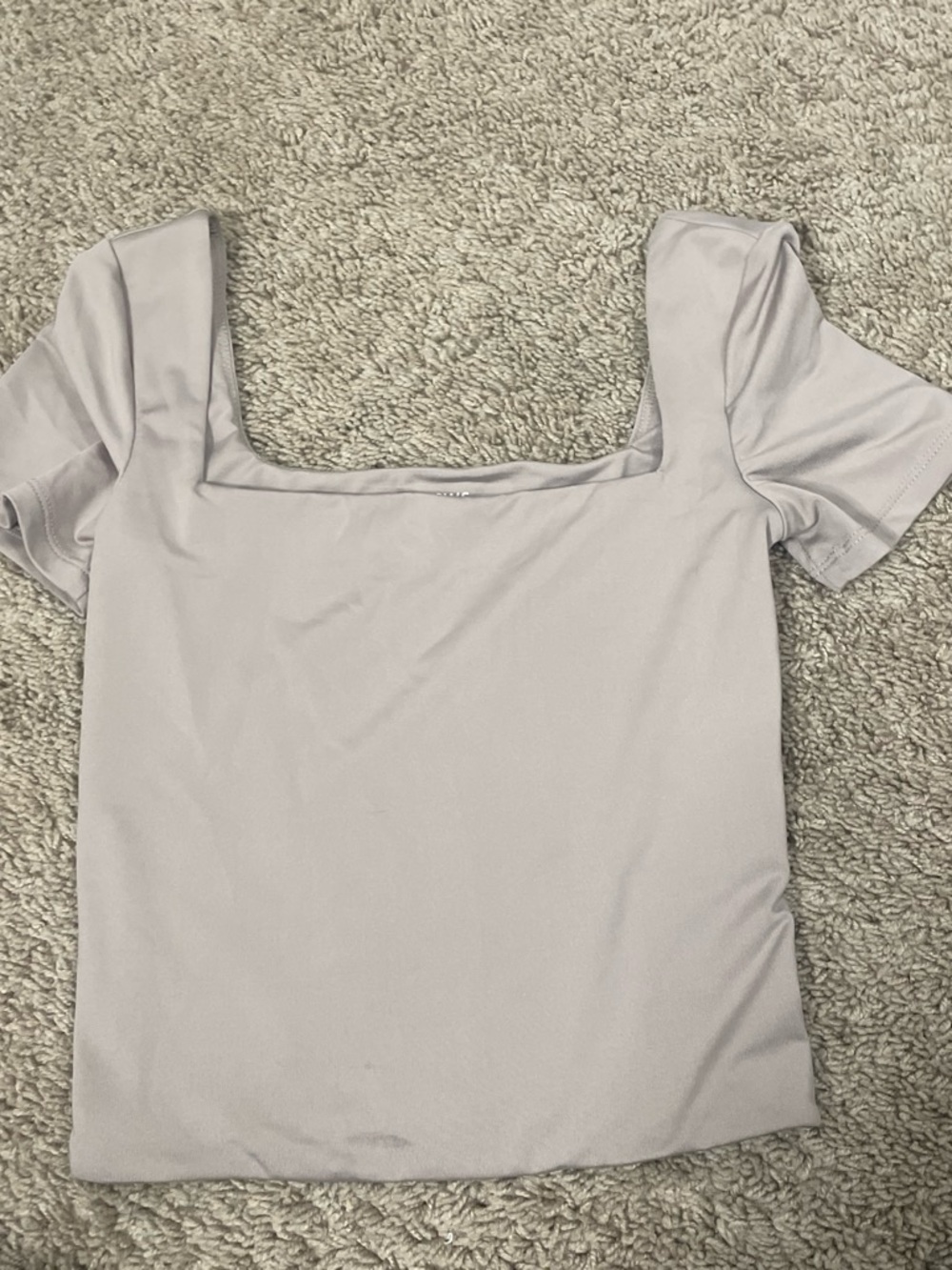 Square Neck Crop Top in Light Gray